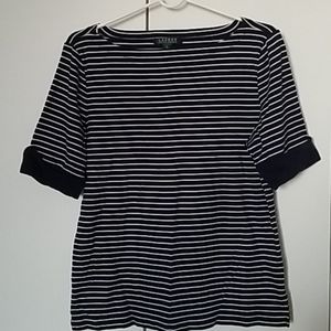 Navy and white stripe shirt